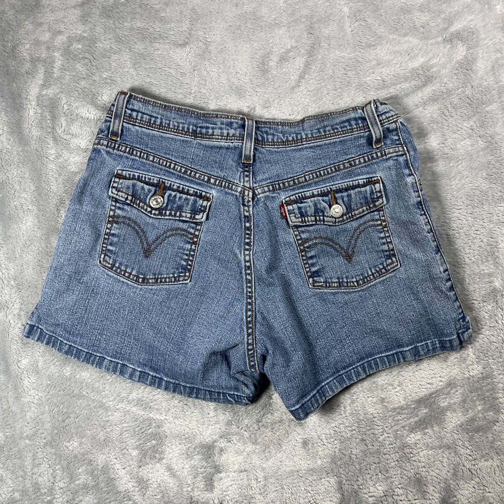 Vintage Levis 550 Relaxed Short RedTab Y2K 2000's Denim Blue Jean Shorts Size 12 - Picture 10 of 11